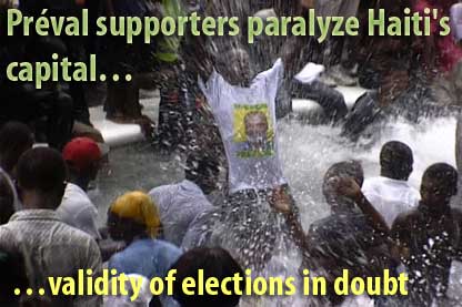Préval supporters paralyze Haiti's capital, validity of elections in doubt - February 15, 2006