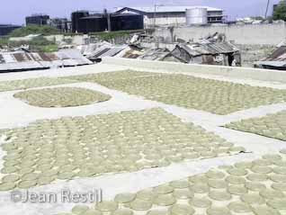 Té drying on the rooftop of Haiti's old prison for political prisoners during the Duvalier regime